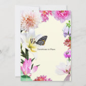 フラワーフレーム&バタフライブライダルシャワー招待 招待状 (裏面)