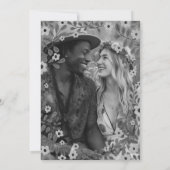 フラワーフレーム モノクロ SAVE THE DATE オーダーメイド フォト セーブザデート (裏面)