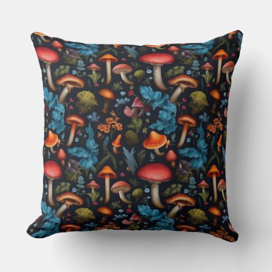 フラワーフローラキノコ自然ラブ装飾用クッション クッション (正面)