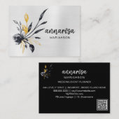 *~*フラワーフローラシルバーロゴQRフォト金ゴールド 名刺 (正面/裏面)