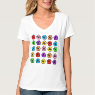 フラワーフローラドードルラインアートウォーターカラー抽象芸術 Tシャツ