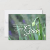 フラワーブドグリーン先生鑑賞フラット サンキューカード (正面)