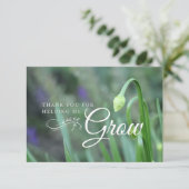 フラワーブドグリーン先生鑑賞フラット サンキューカード (スタンド正面)