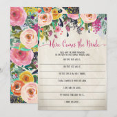 フラワーブライダルシャワー ここに花嫁が来るゲーム 招待状 (正面/裏面)