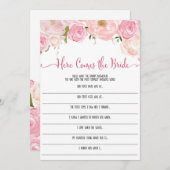 フラワーブライダルシャワー ここに花嫁が来る ゲーム (正面/裏面)