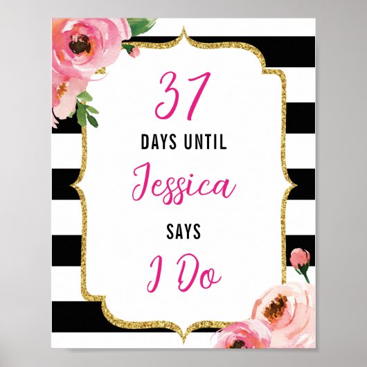 フラワーブライダルシャワー まであと何日 サイン (正面)