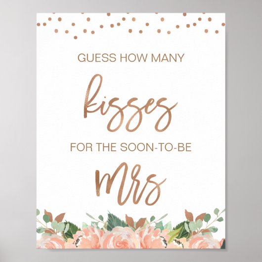 フラワーブライダルシャワー キスの数を当ててみて ポスター (正面)
