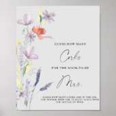 フラワーブライダルシャワー 何個のコ르크が入っているでしょう ポスター (正面)