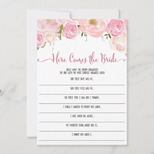 フラワーブライダルシャワー　花嫁がやってくるゲーム (正面)