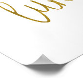 フラワーブライダルランチョン ゴールドグリッター ウェルカムサイン ポスター (角)