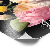 フラワーブラックのかわいい白い猫パーソナライズされた猫 フォトプリント            (角)