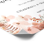 フラワーブラッシュピンクの結婚式 ポスター (角)