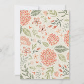 フラワーブラッシュピンクグリーンウェディングベビーシャワー 招待状 (裏面)