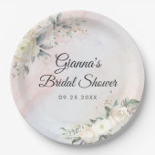 フラワーブランシュとバブルブライズシャワー ペーパープレート (正面)