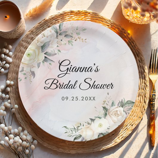 フラワーブランシュとバブルブライズシャワー ペーパープレート