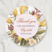 フラワーブランチとバブルリーなブライダルシャワー フェイバータグ (正面)