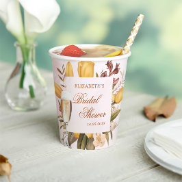 フラワーブランチとバブルリーなブライダルシャワー 紙コップ