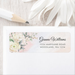 フラワーブランチとバブル ブライズシャワー ラベル