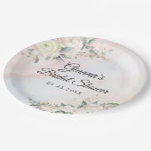 フラワーブランチ＆バブルブライズシャワー ペーパープレート (アングル)