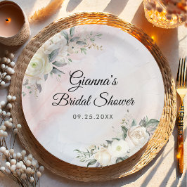 フラワーブランチ＆バブルブライズシャワー ペーパープレート