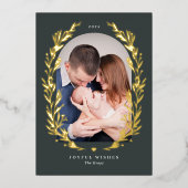 フラワーブリス リアルフォイル クリスマス ホリデー カード (正面)