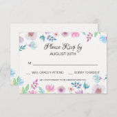 フラワーブリーズRSVPカード 出欠カード (正面/裏面)