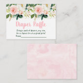 フラワーブルッシュゴールドベイビーシャワーディーパーラッフル エンクロージャーカード (正面/裏面)