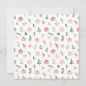 フラワーブルッシュピンクパンプキンベイビーシャワー 招待状 (裏面)