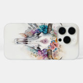 フラワーブルドスの頭蓋骨ウォーターカラーアート Case-Mate iPhoneケース (裏面 (横))