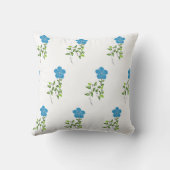 フラワーブルーつる植物 クッション (裏面)