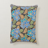 フラワーブルーエレガントペリウィンクルフローラクラシック アクセントクッション (裏面(縦))