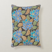 フラワーブルーエレガントペリウィンクルフローラクラシック アクセントクッション (正面(垂直))