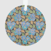 フラワーブルーエレガントペリウィンクルフローラクラシック オーナメント (裏面)