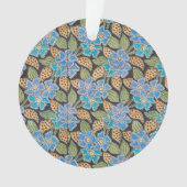 フラワーブルーエレガントペリウィンクルフローラクラシック オーナメント (正面)