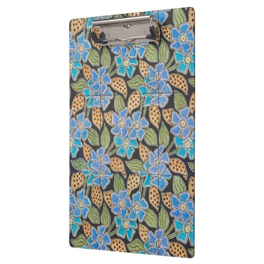 フラワーブルーエレガントペリウィンクルフローラクラシック クリップボード (左)