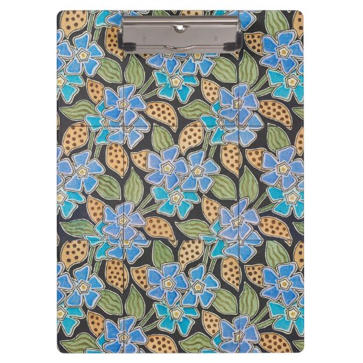 フラワーブルーエレガントペリウィンクルフローラクラシック クリップボード (正面)