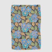 フラワーブルーエレガントペリウィンクルフローラクラシック ゴルフタオル (正面)