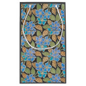 フラワーブルーエレガントペリウィンクルフローラクラシック スモールペーパーバッグ (裏面)