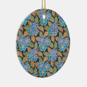 フラワーブルーエレガントペリウィンクルフローラクラシック セラミックオーナメント (右)