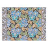 フラワーブルーエレガントペリウィンクルフローラクラシック テーブルクロス (正面(横))