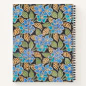 フラワーブルーエレガントペリウィンクルフローラクラシック ノートブック (裏面)