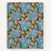 フラワーブルーエレガントペリウィンクルフローラクラシック ノートブック (正面)