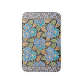 フラワーブルーエレガントペリウィンクルフローラクラシック バスマット (正面縦)