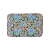 フラワーブルーエレガントペリウィンクルフローラクラシック バスマット (正面)