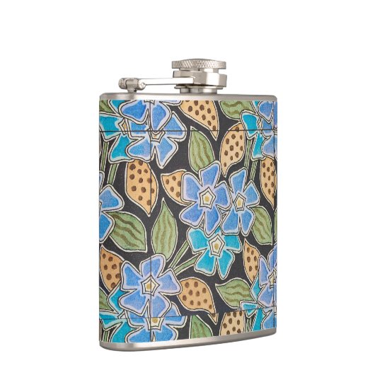 フラワーブルーエレガントペリウィンクルフローラクラシック フラスク (右)