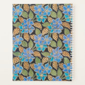 フラワーブルーエレガントペリウィンクルフローラクラシック プランナー手帳 (裏面)