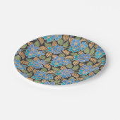 フラワーブルーエレガントペリウィンクルフローラクラシック ペーパープレート (アングル)