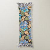 フラワーブルーエレガントペリウィンクルフローラクラシック ボディピロー (正面縦)