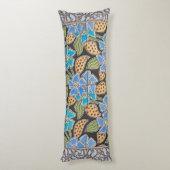 フラワーブルーエレガントペリウィンクルフローラクラシック ボディピロー (裏面 (縦))