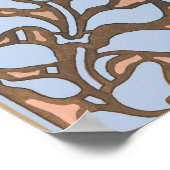 フラワーブルーエレガントペリウィンクルフローラクラシック ポスター (角)